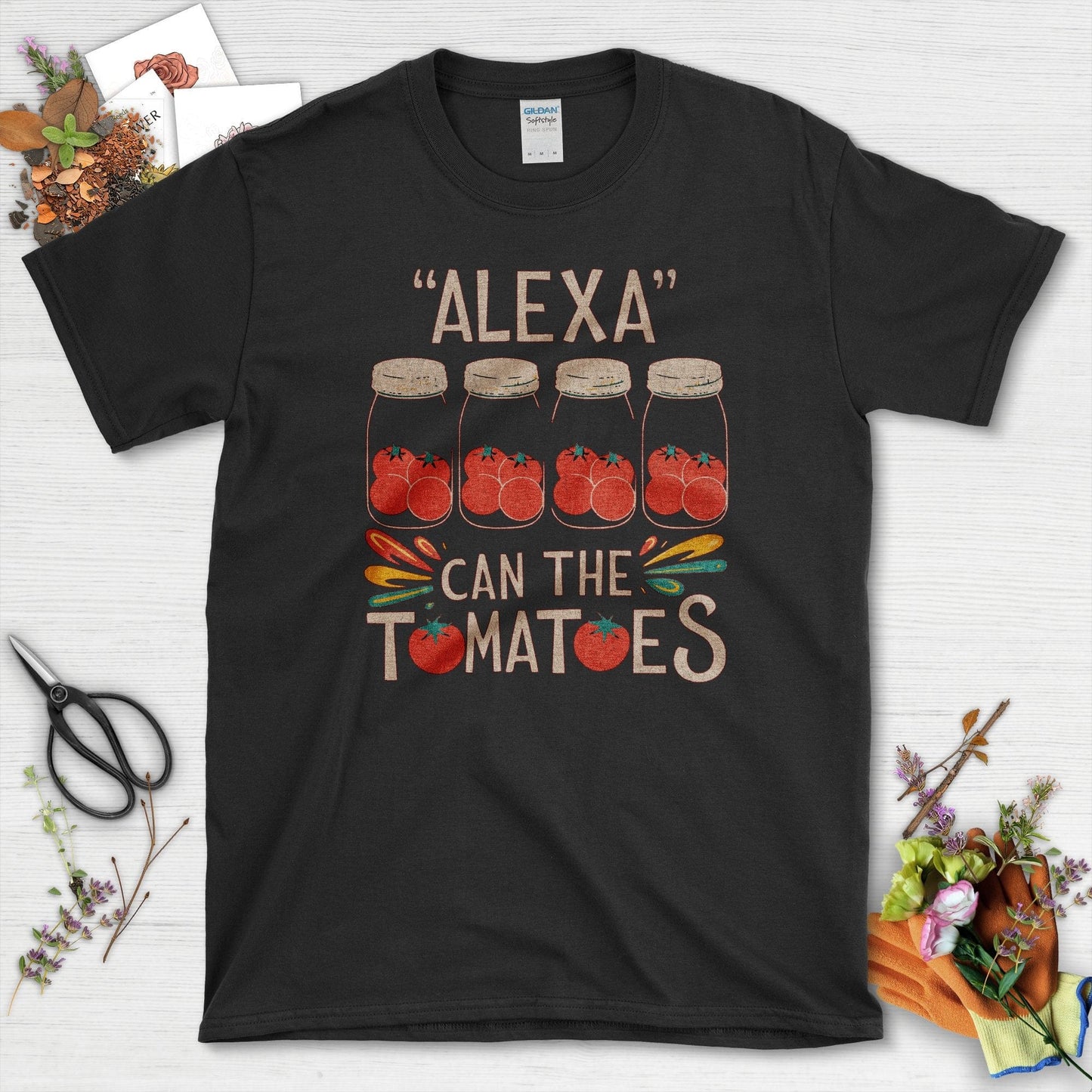 Alexa Can The Tomatoes T-Shirt T-Shirts / S / Black Physical Item