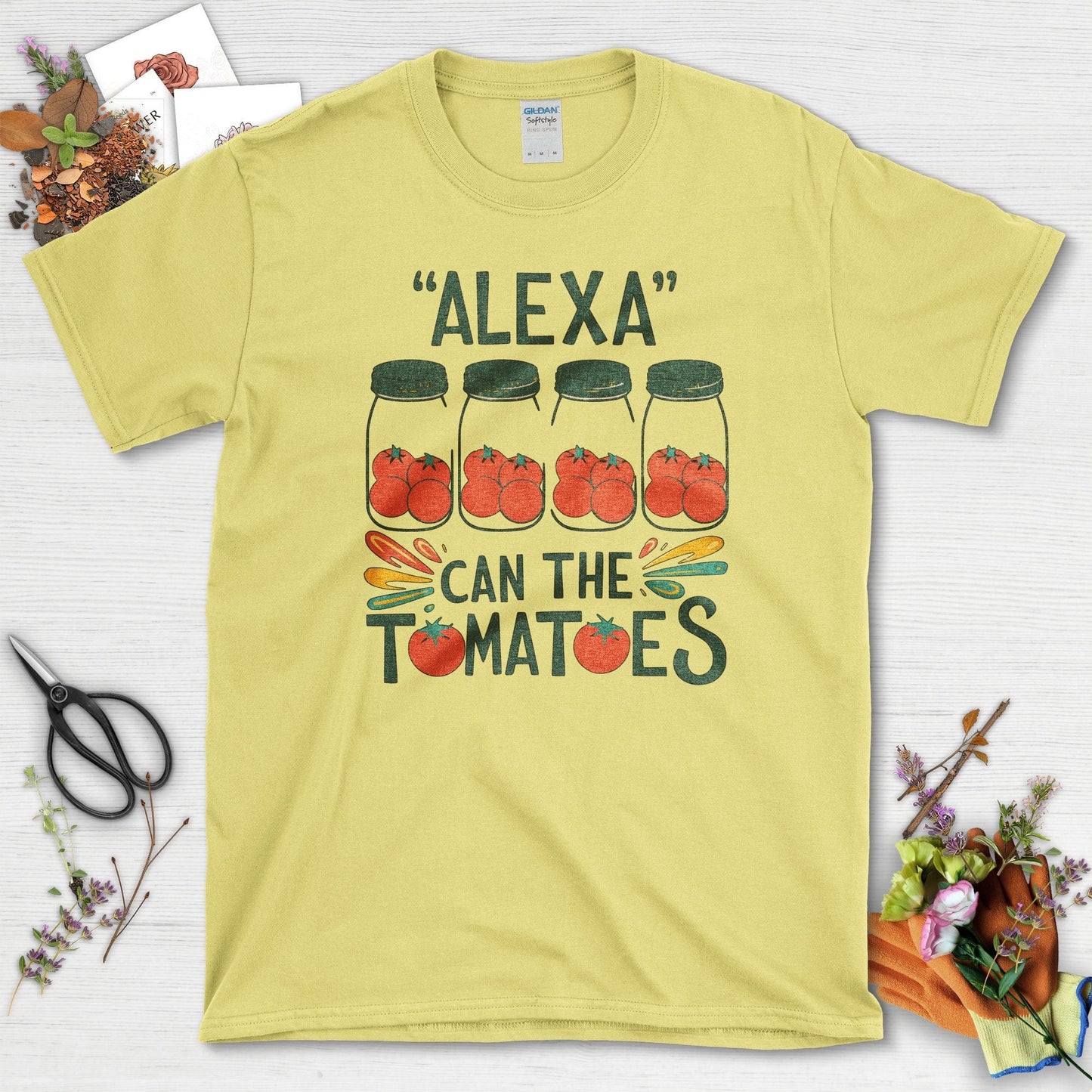 Alexa Can The Tomatoes T-Shirt T-Shirts / S / Cornsilk Physical Item