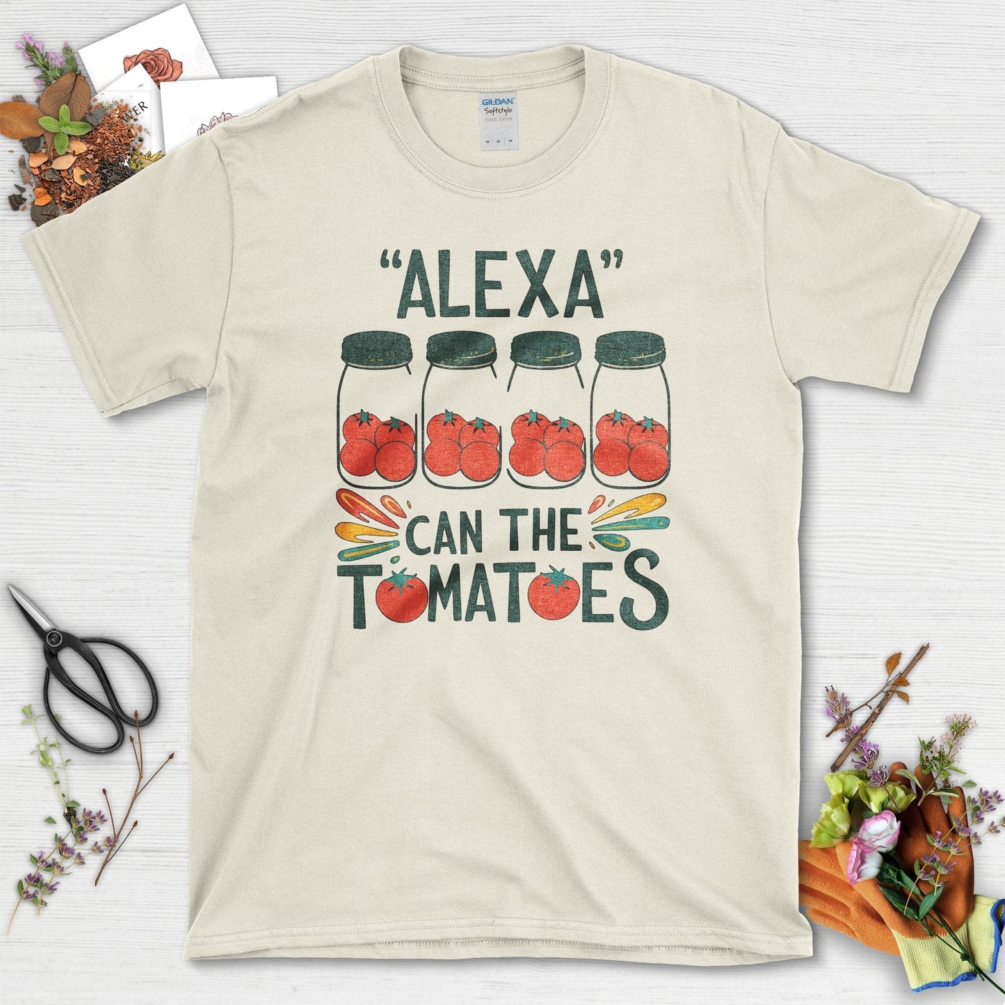 Alexa Can The Tomatoes T-Shirt T-Shirts / S / Natural Physical Item