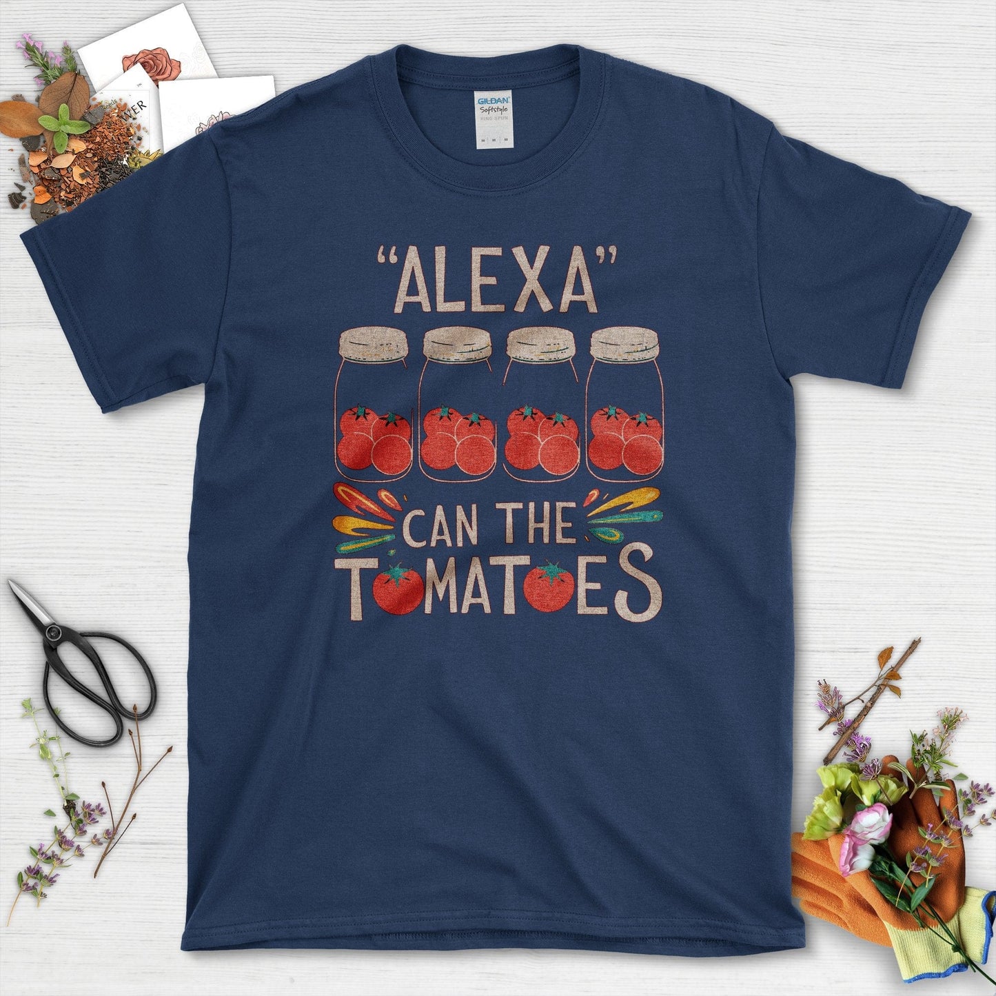 Alexa Can The Tomatoes T-Shirt T-Shirts / S / Navy Physical Item