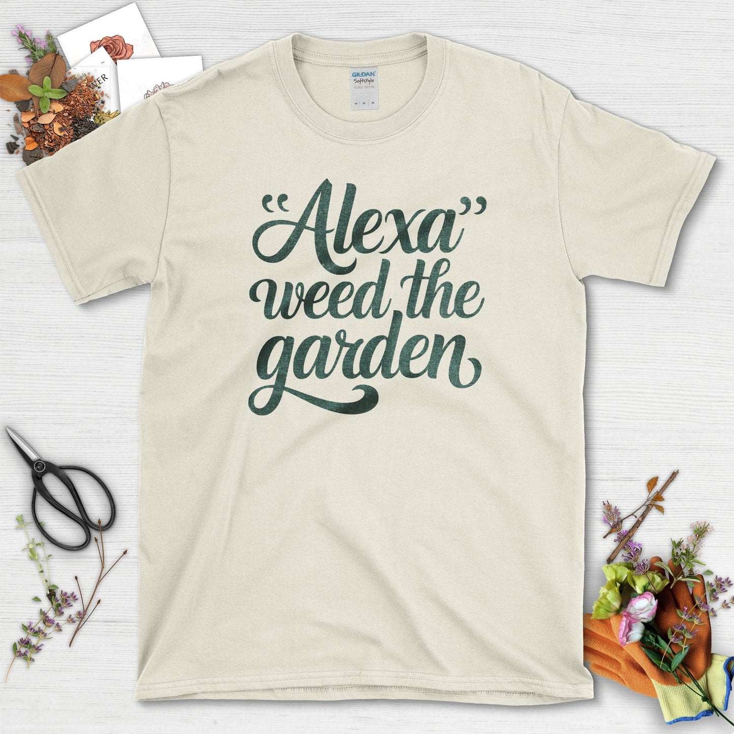 Alexa Weed The Garden T-Shirt T-Shirts / S / Natural Physical Item