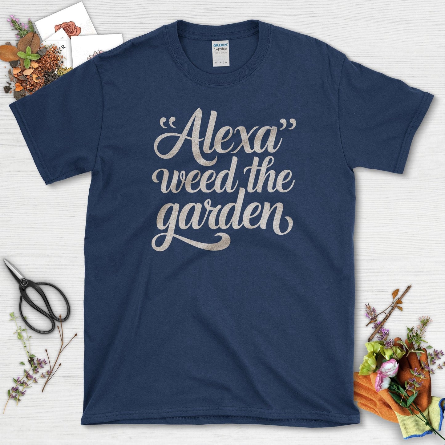 Alexa Weed The Garden T-Shirt T-Shirts / S / Navy Physical Item