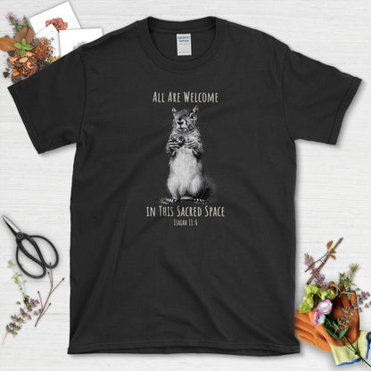All Are Welcome T-Shirt Essential Tees / S / Black Physical Item