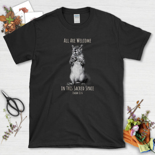 All Are Welcome T-Shirt Essential Tees / S / Black Physical Item
