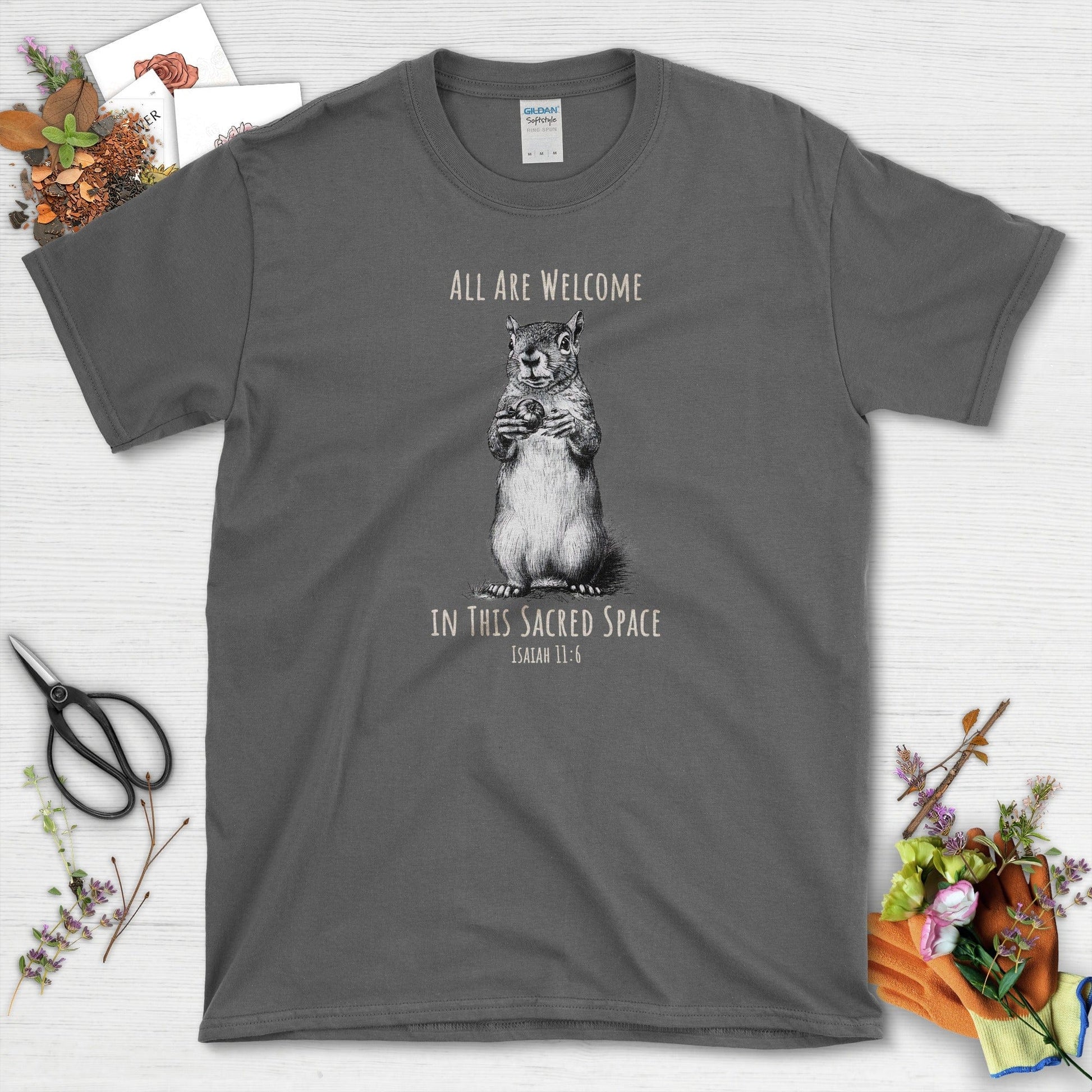 All Are Welcome T-Shirt Essential Tees / S / Dark Heather Physical Item