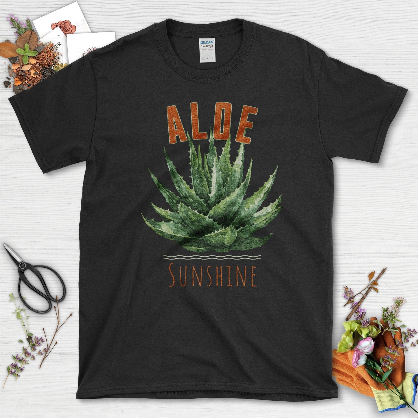 Aloe Sunshine Graphic Casual Unisex Art Print T-Shirt Black / S T-Shirt