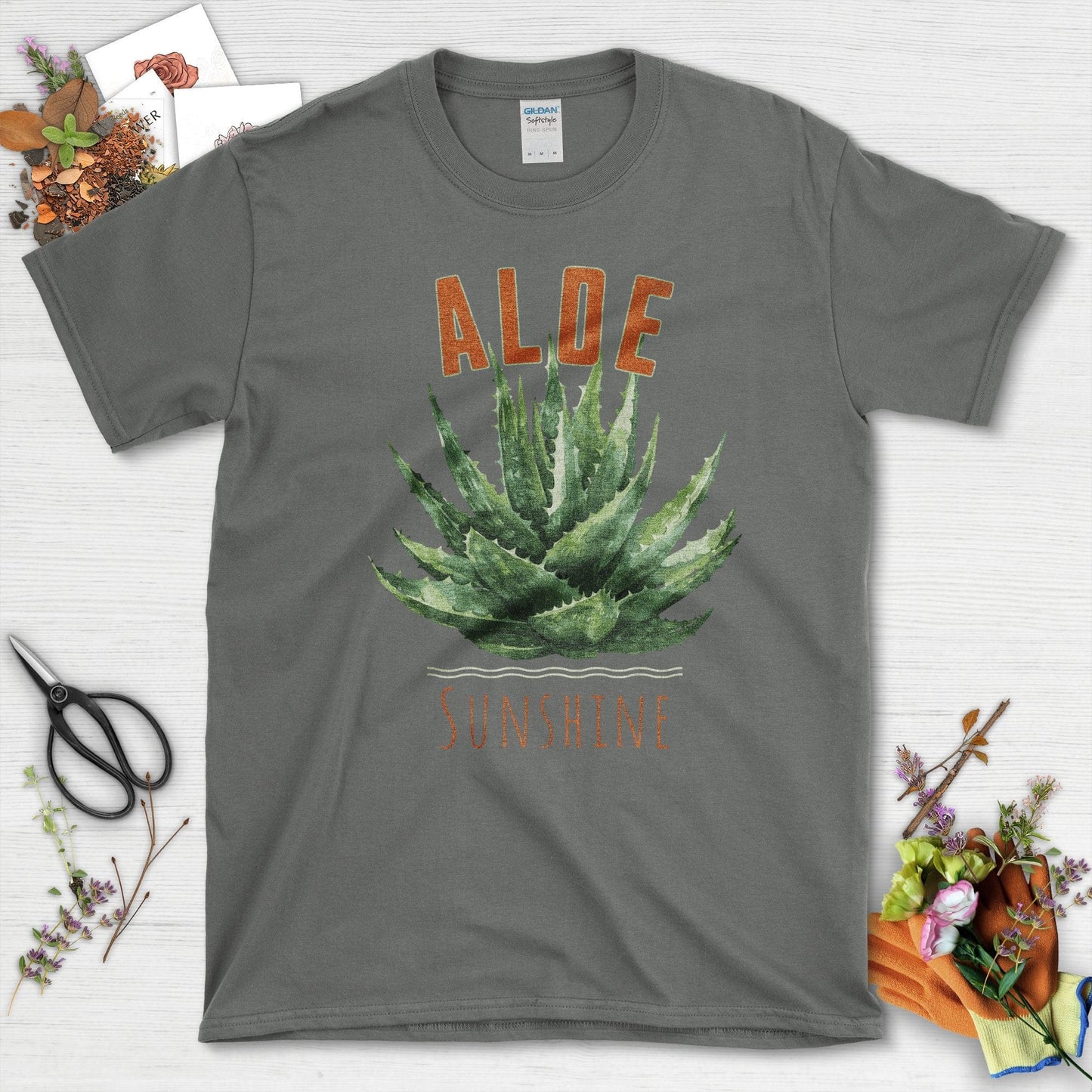 Aloe Sunshine Graphic Casual Unisex Art Print T-Shirt Charcoal / S T-Shirt