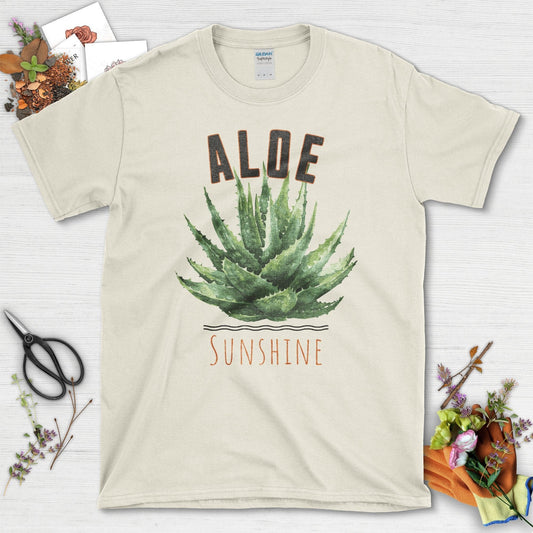 Aloe Sunshine Graphic Casual Unisex Art Print T-Shirt Natural / S T-Shirt