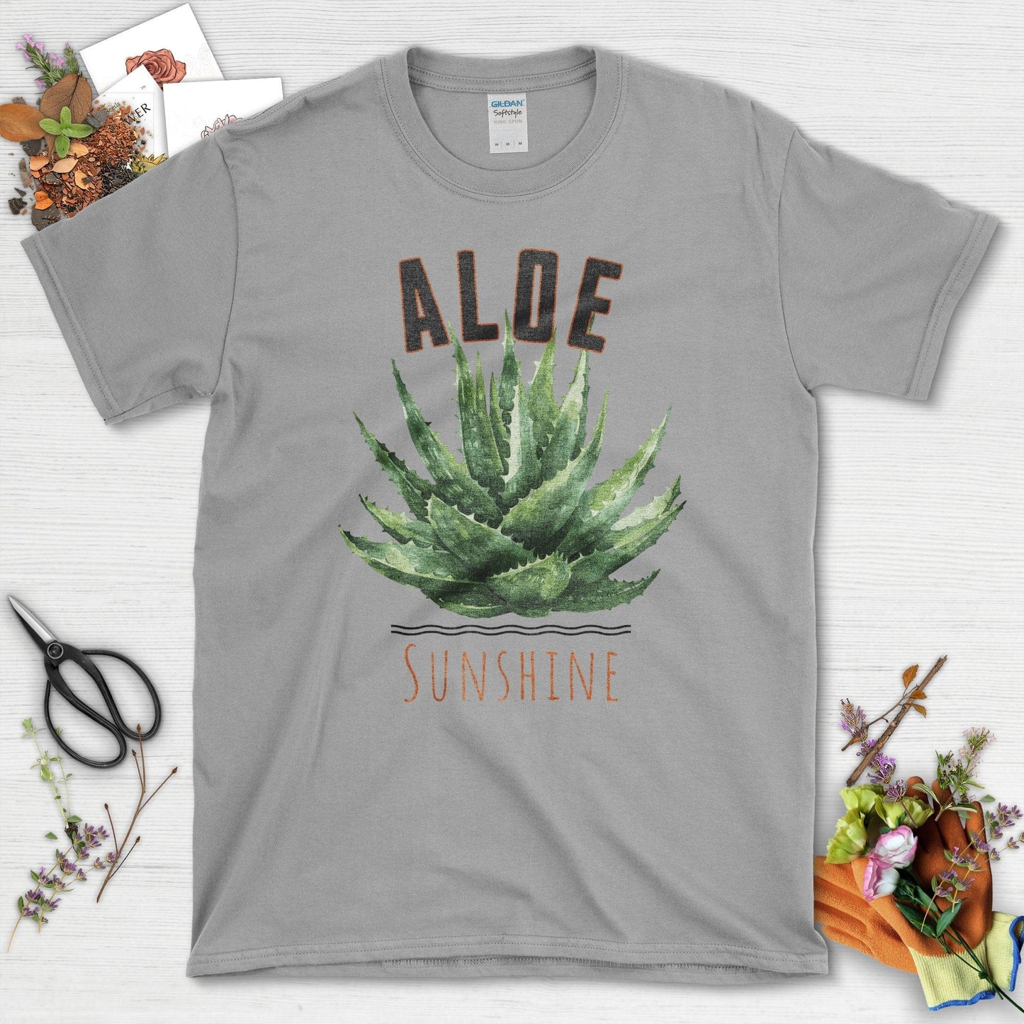 Aloe Sunshine Graphic Casual Unisex Art Print T-Shirt Sport Grey / S T-Shirt