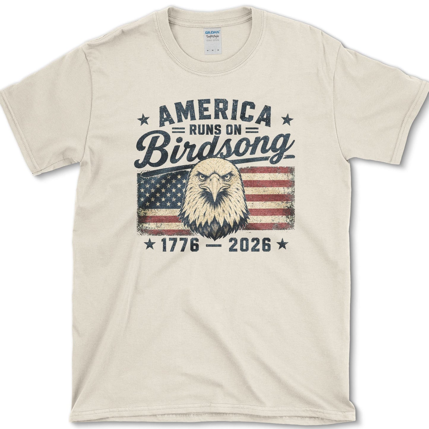 America Runs On Birdsong T-Shirt S / Natural Essential Tees