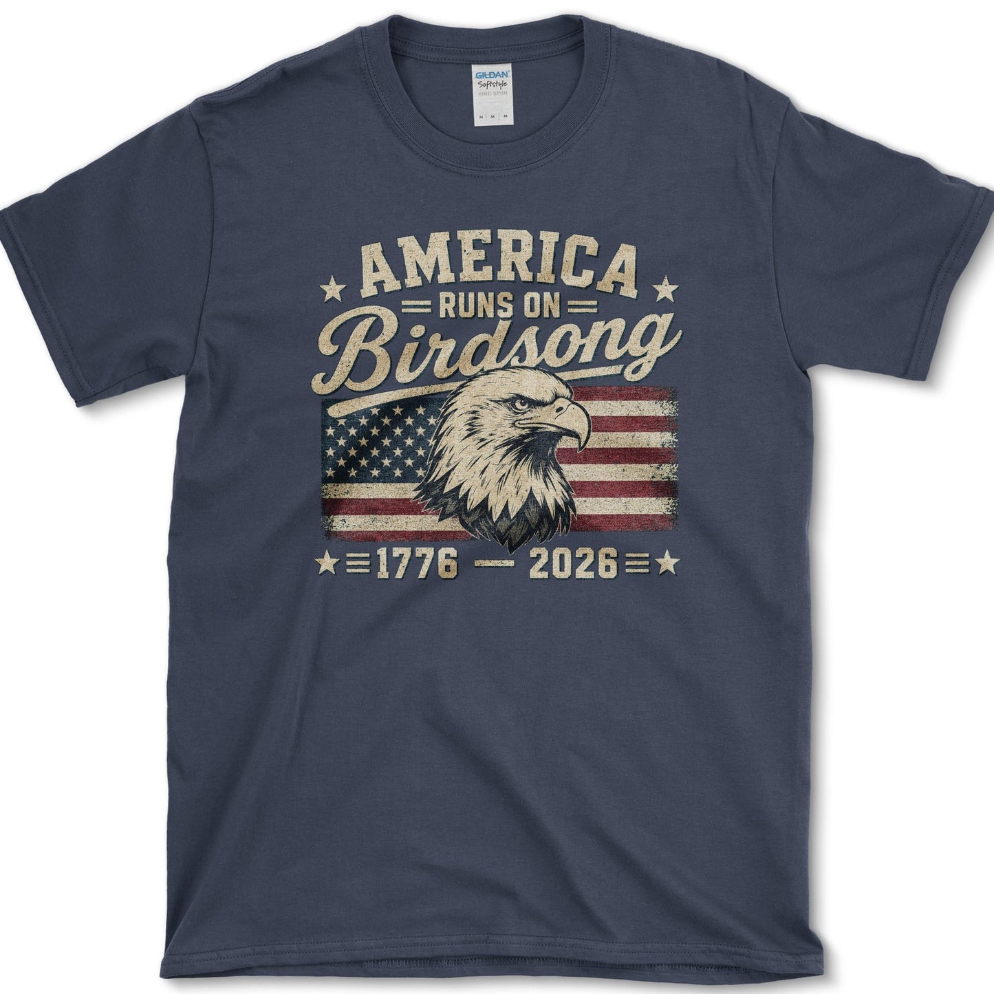 America Runs On Birdsong T-Shirt S / Navy Essential Tees