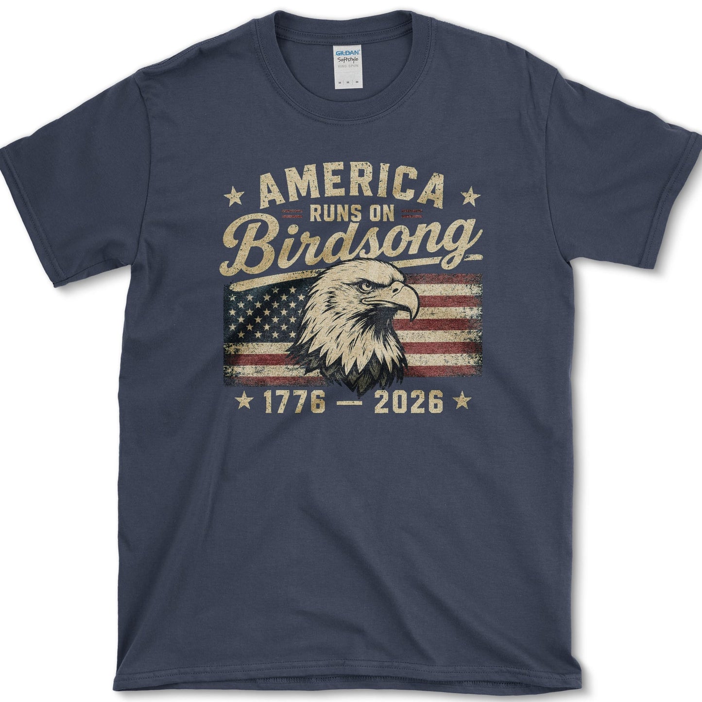 America Runs On Birdsong T-Shirt S / Navy Essential Tees