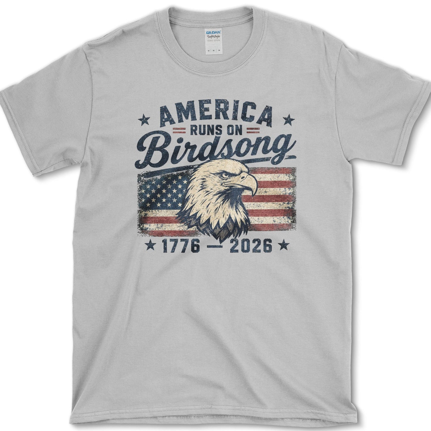 America Runs On Birdsong T-Shirt S / Sport Grey Essential Tees