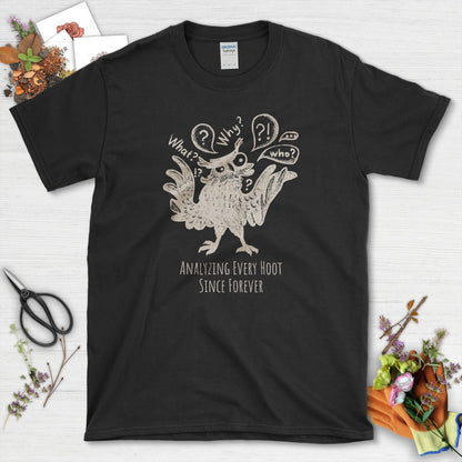 Analyzing Every Hoot Owl T-Shirt T-Shirts / S / Black Physical Item