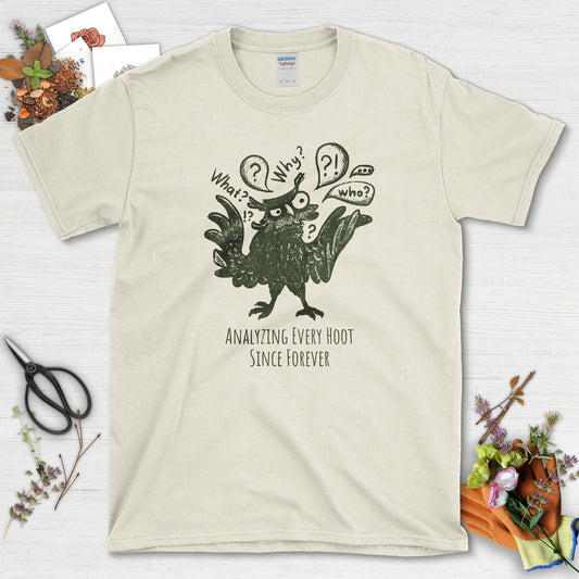Analyzing Every Hoot Owl T-Shirt T-Shirts / S / Natural Physical Item