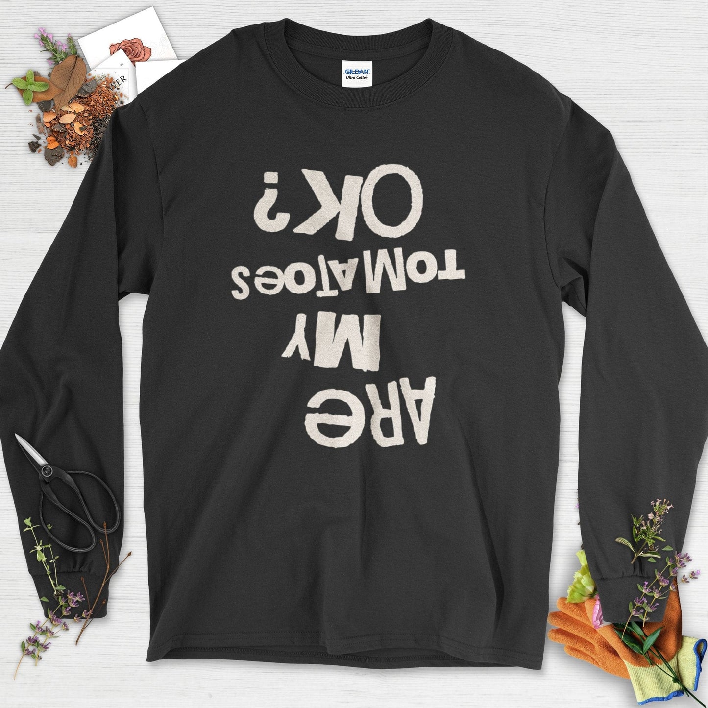 Are My Tomatoes OK Long Sleeve Black / S Physical Item