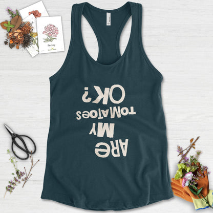 Are My Tomatoes OK Racerback Racerback / XS / Midnight Navy Physical Item