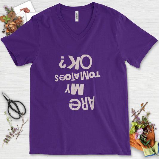 Are My Tomatoes OK V-Neck Team Purple / S T-Shirt