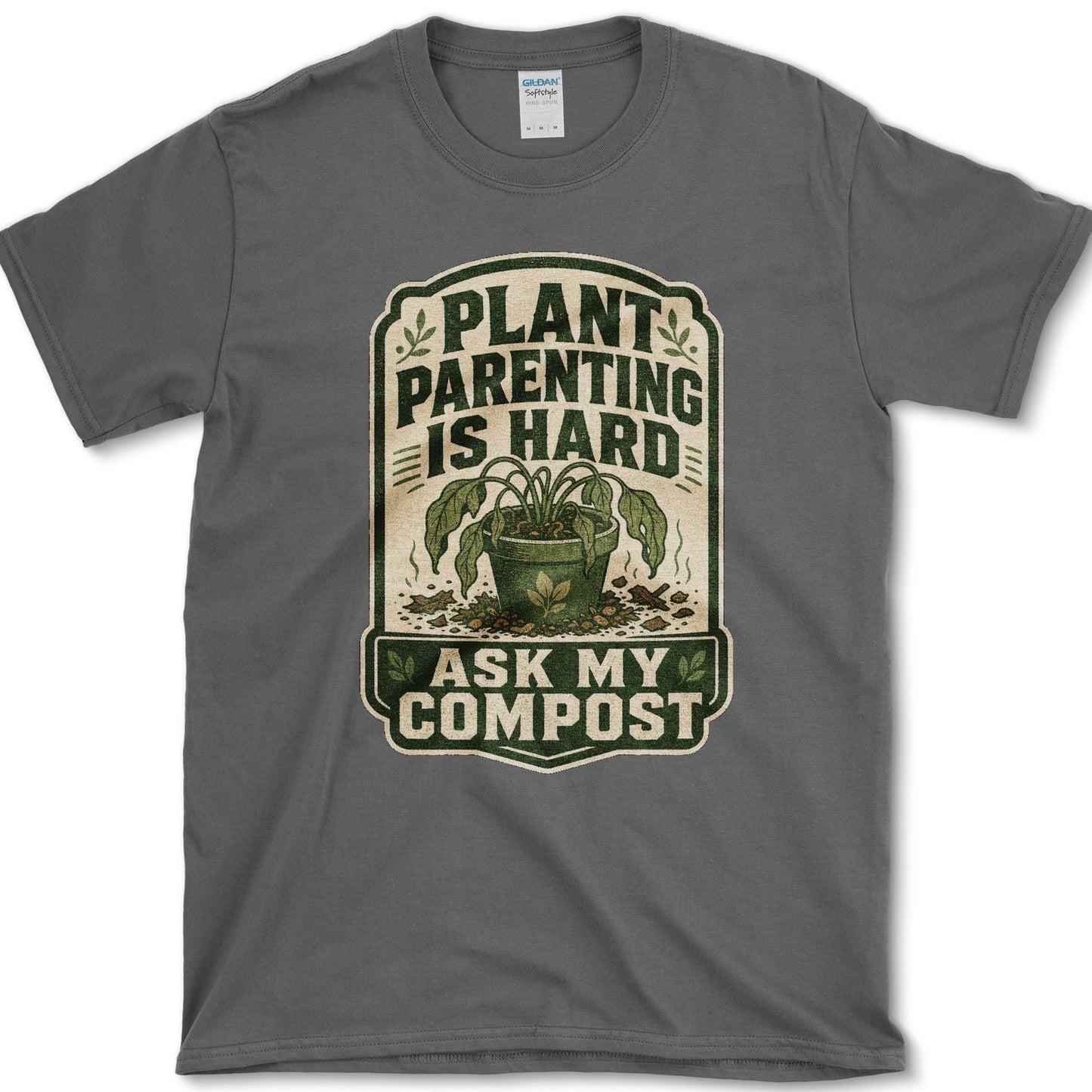 Ask My Compost T-Shirt S / Dark Heather Essential Tees