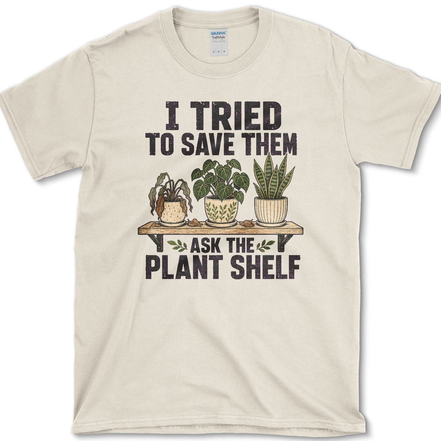 Ask The Plant Shelf T-Shirt S / Natural Essential Tees