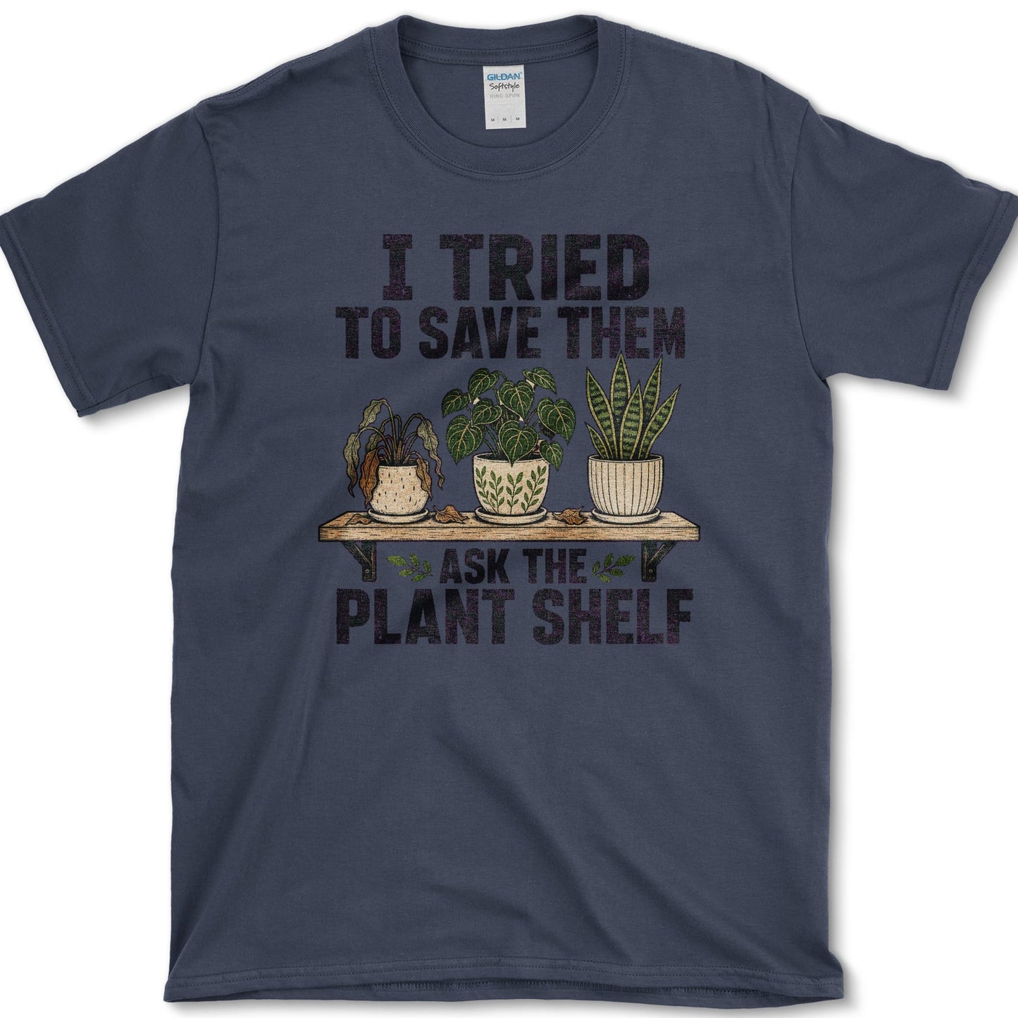 Ask The Plant Shelf T-Shirt S / Navy Essential Tees