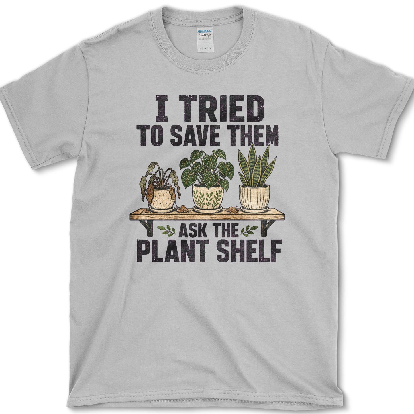 Ask The Plant Shelf T-Shirt S / Sport Grey Essential Tees