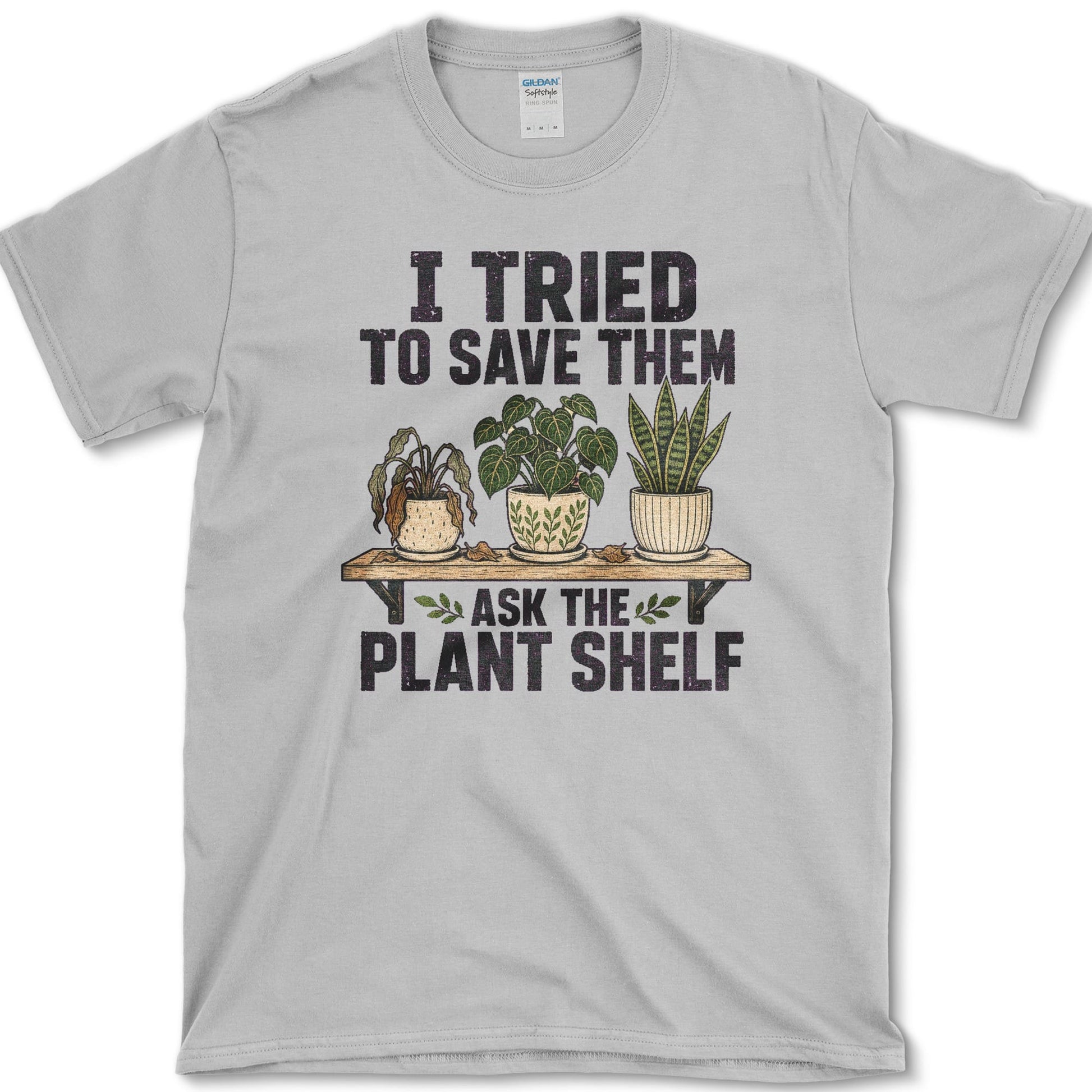 Ask The Plant Shelf T-Shirt S / Sport Grey Essential Tees