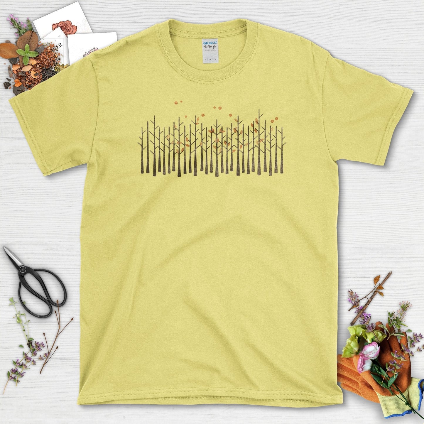 Autumn Leaves Forest T-Shirt T-Shirts / S / Cornsilk Physical Item