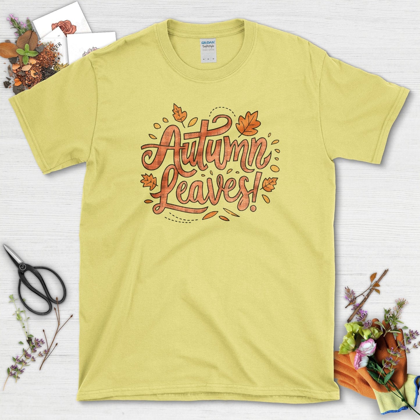 Autumn Leaves Garden-Inspired T-Shirt Cornsilk / S / T-Shirts Physical Item