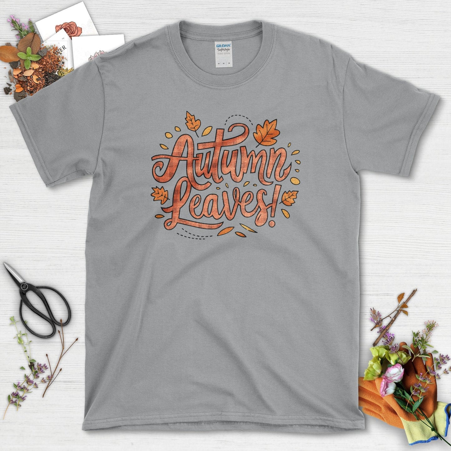 Autumn Leaves Garden-Inspired T-Shirt Sport Grey / S / T-Shirts Physical Item