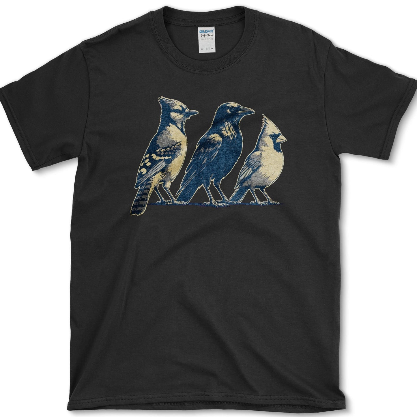 Backyard Bird Trio T-Shirt S / Black Essential Tees