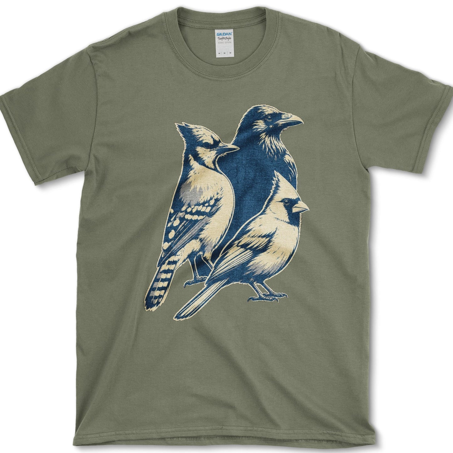 Backyard Bird Trio T-Shirt S / Military Green Essential Tees