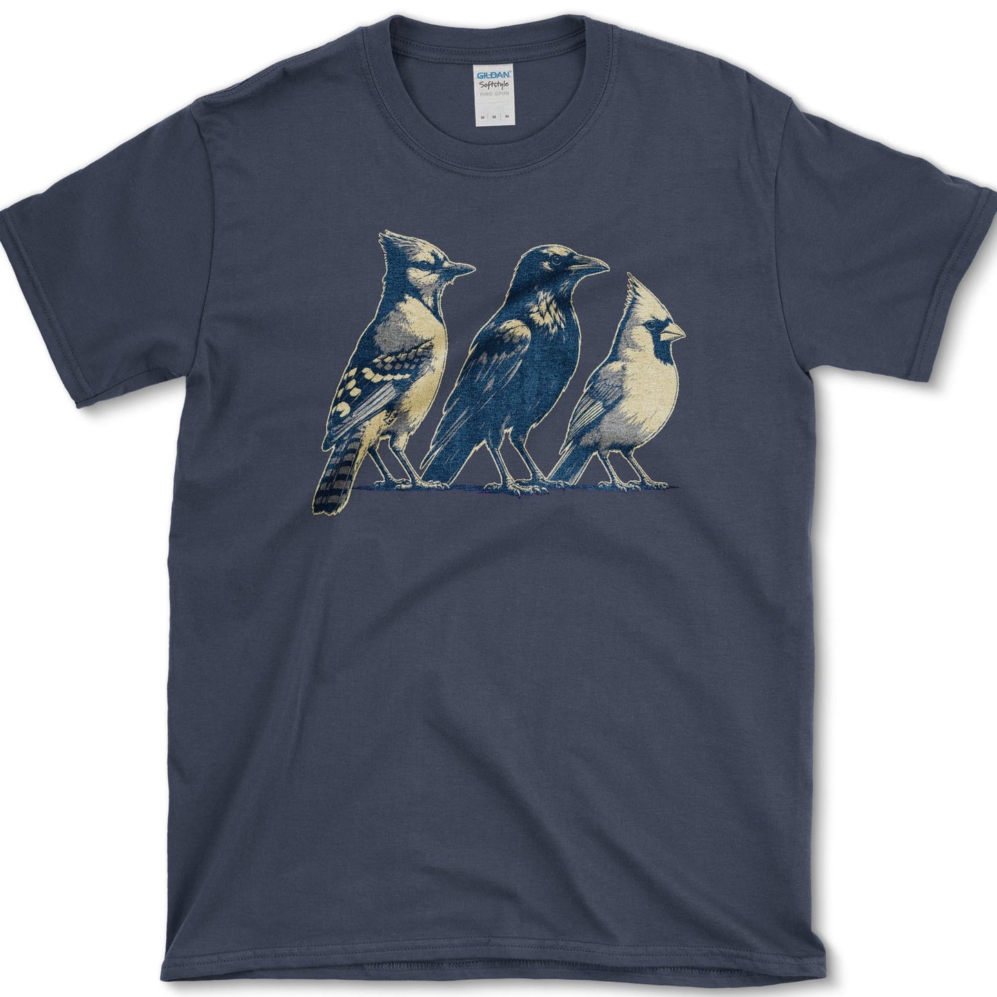 Backyard Bird Trio T-Shirt S / Navy Essential Tees