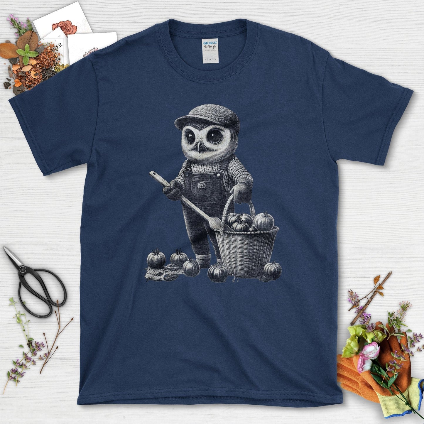 Barn Owl Gardener T-Shirt Navy / S T-Shirt