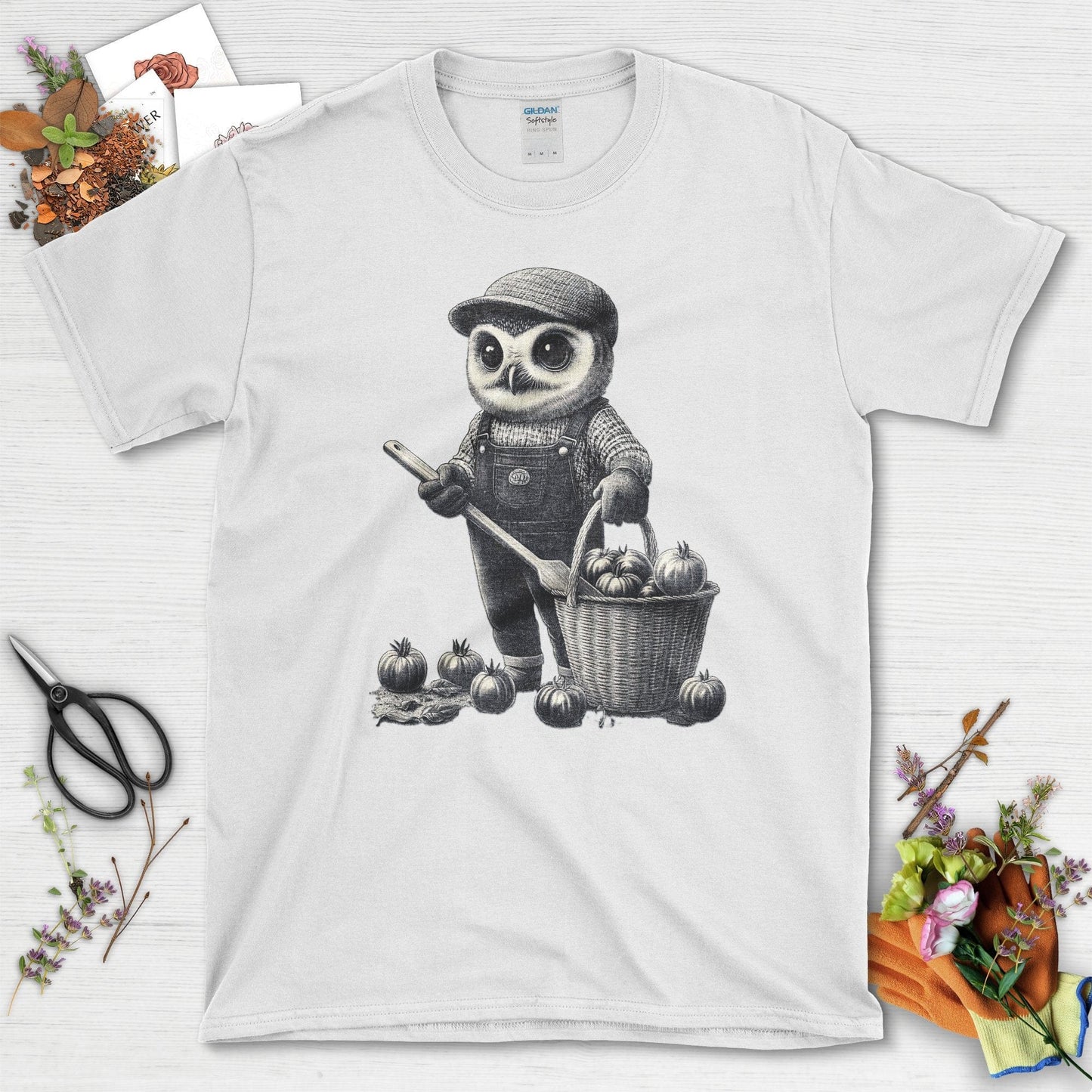 Barn Owl Gardener T-Shirt White / S T-Shirt