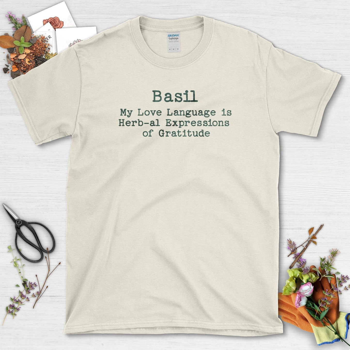 Basil My Love Language T-Shirt Natural / S T-Shirt