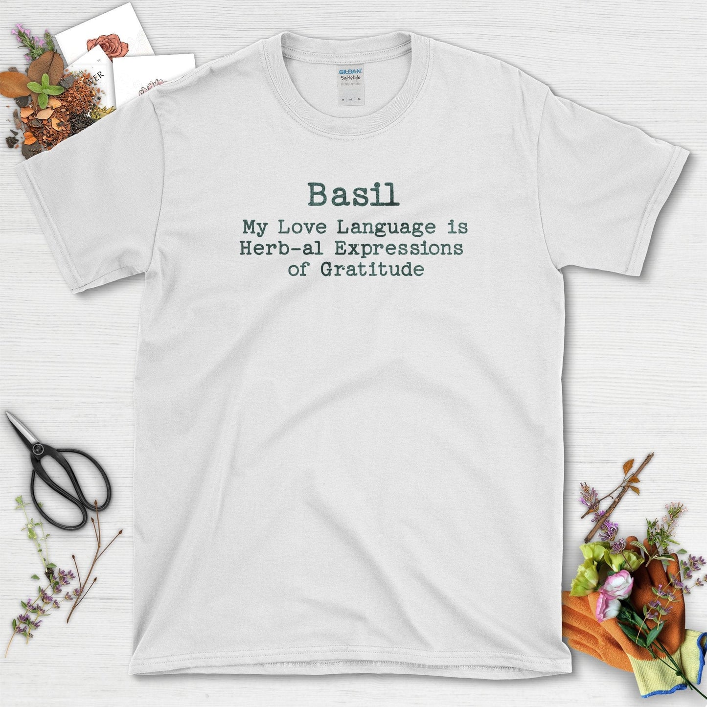 Basil My Love Language T-Shirt White / S T-Shirt