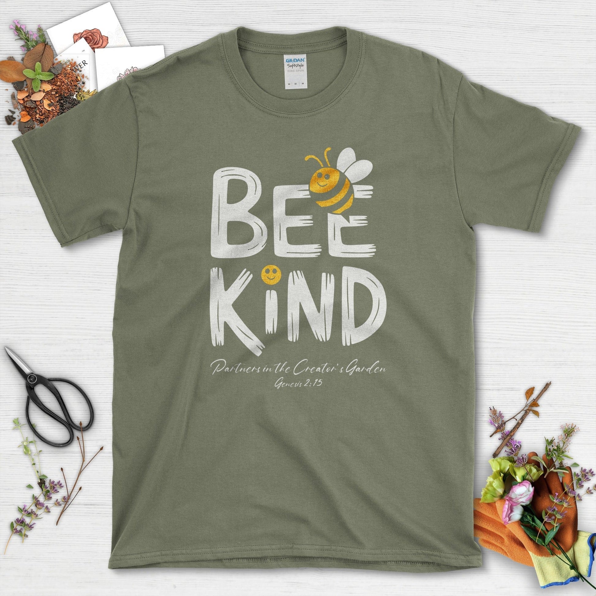 Be Kind T-Shirt Essential Tees / S / Military Green Physical Item