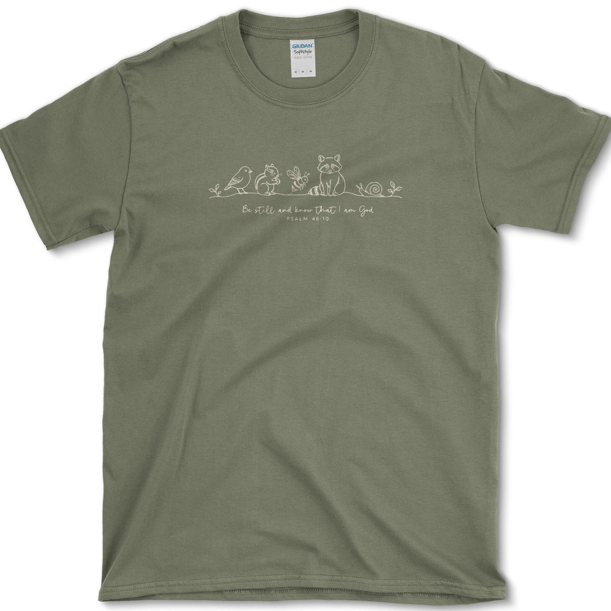 Be Still and Know T-Shirt S / Military Green Essential Tees