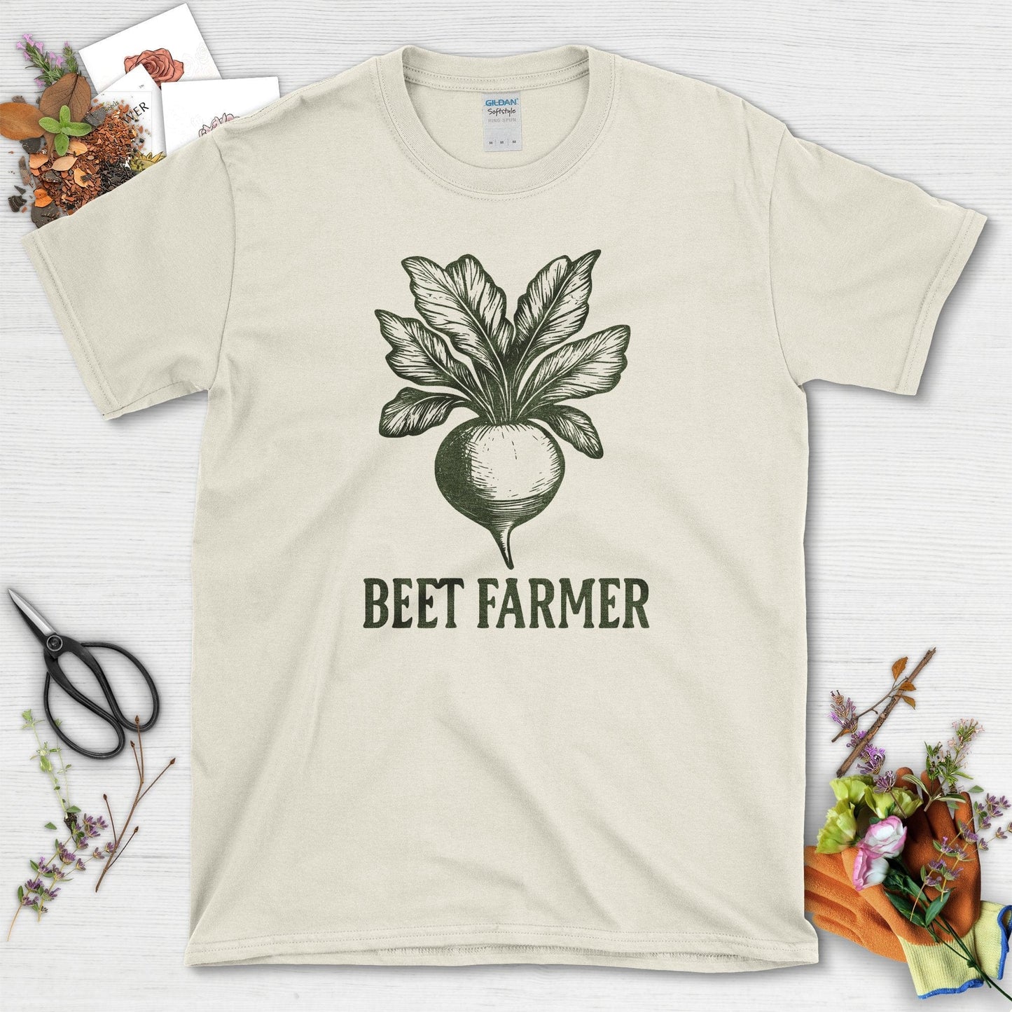 Beet Farmer T-Shirt Natural / S Physical Item