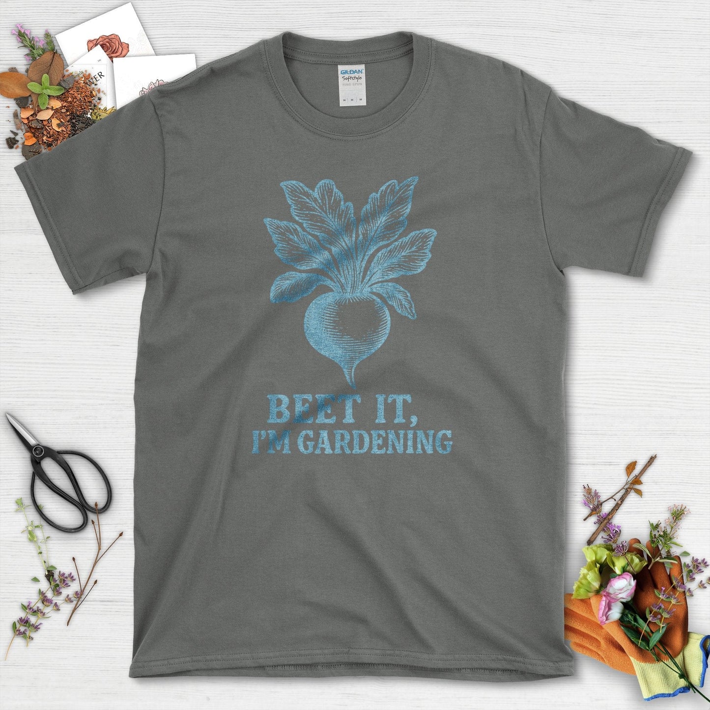 Beet It I'm Gardening T-Shirt Charcoal / S Physical Item