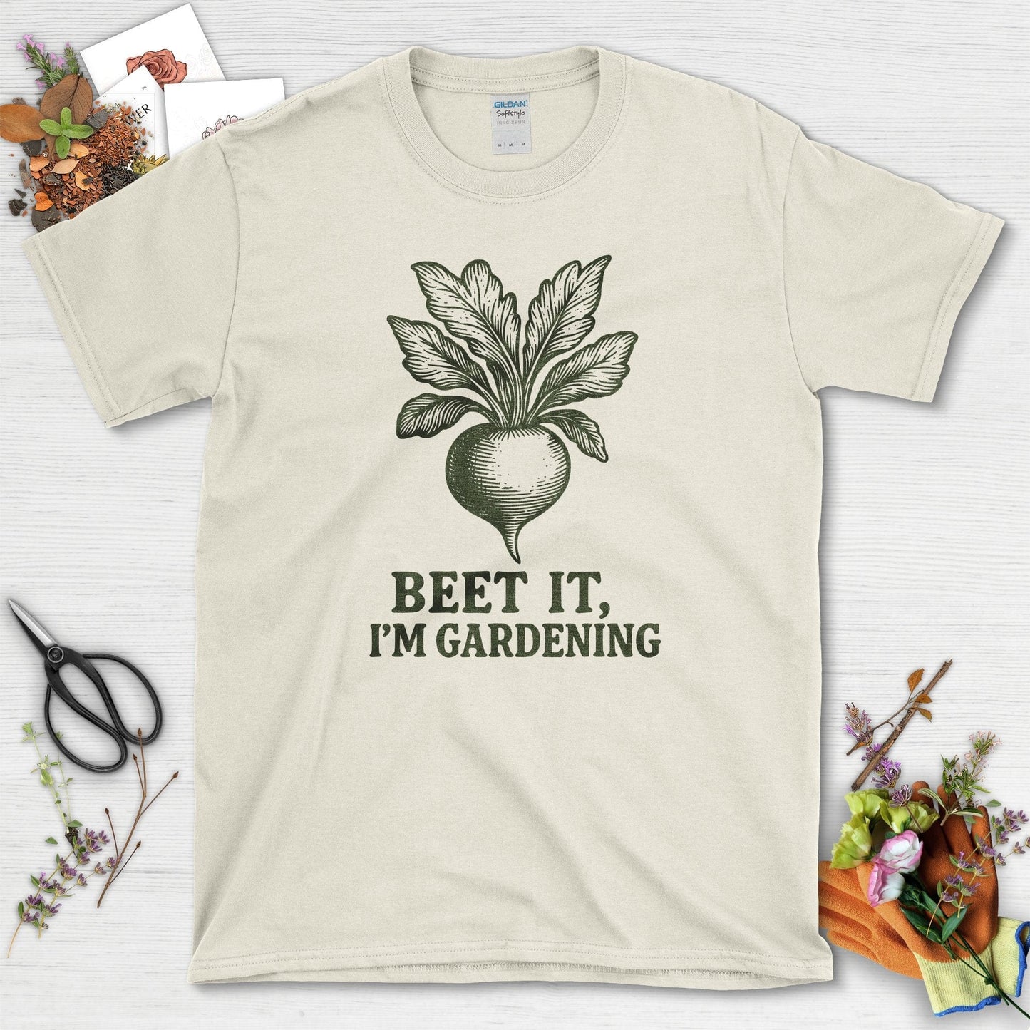 Beet It I'm Gardening T-Shirt Natural / S Physical Item