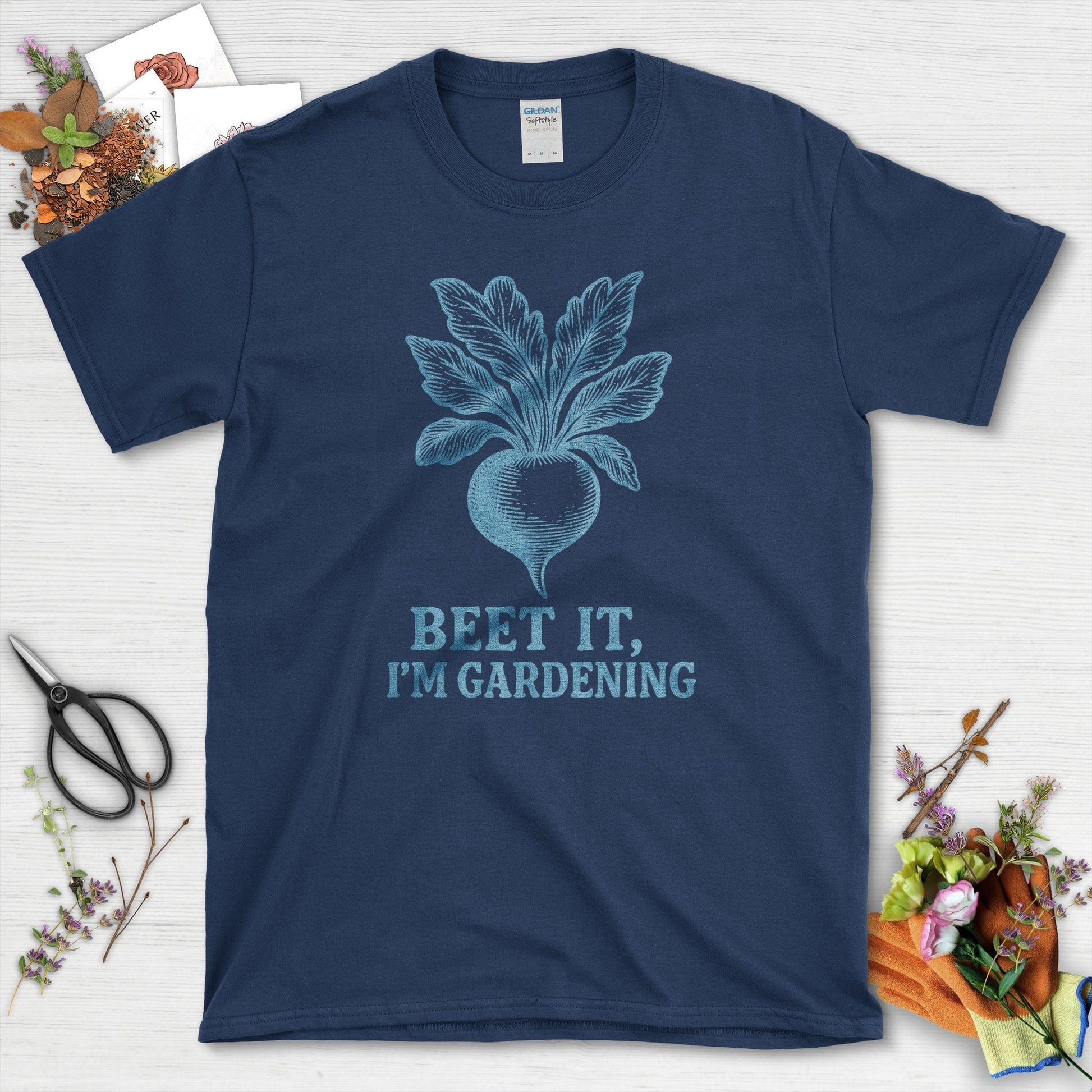 Beet It I'm Gardening T-Shirt Navy / S Physical Item