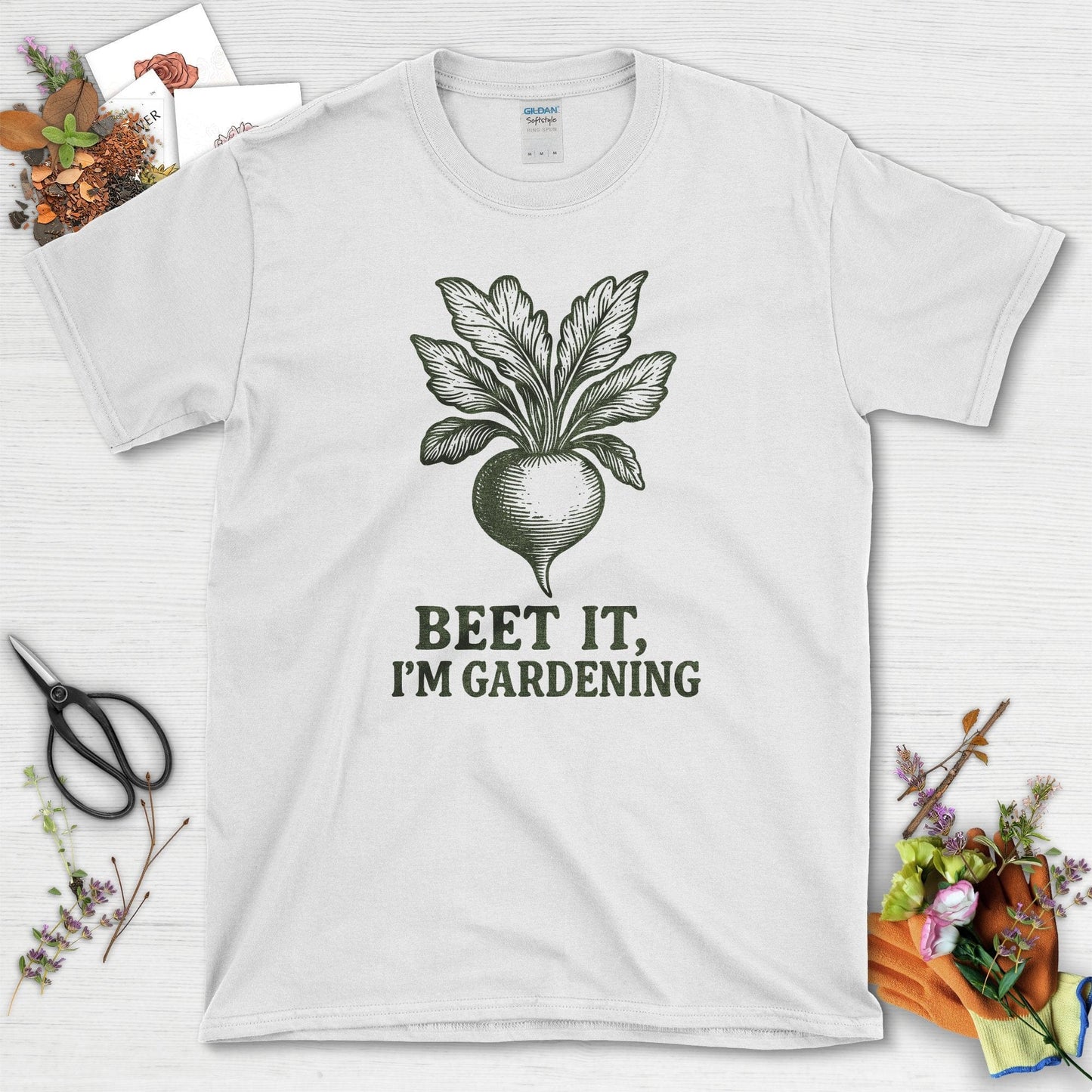 Beet It I'm Gardening T-Shirt White / S Physical Item