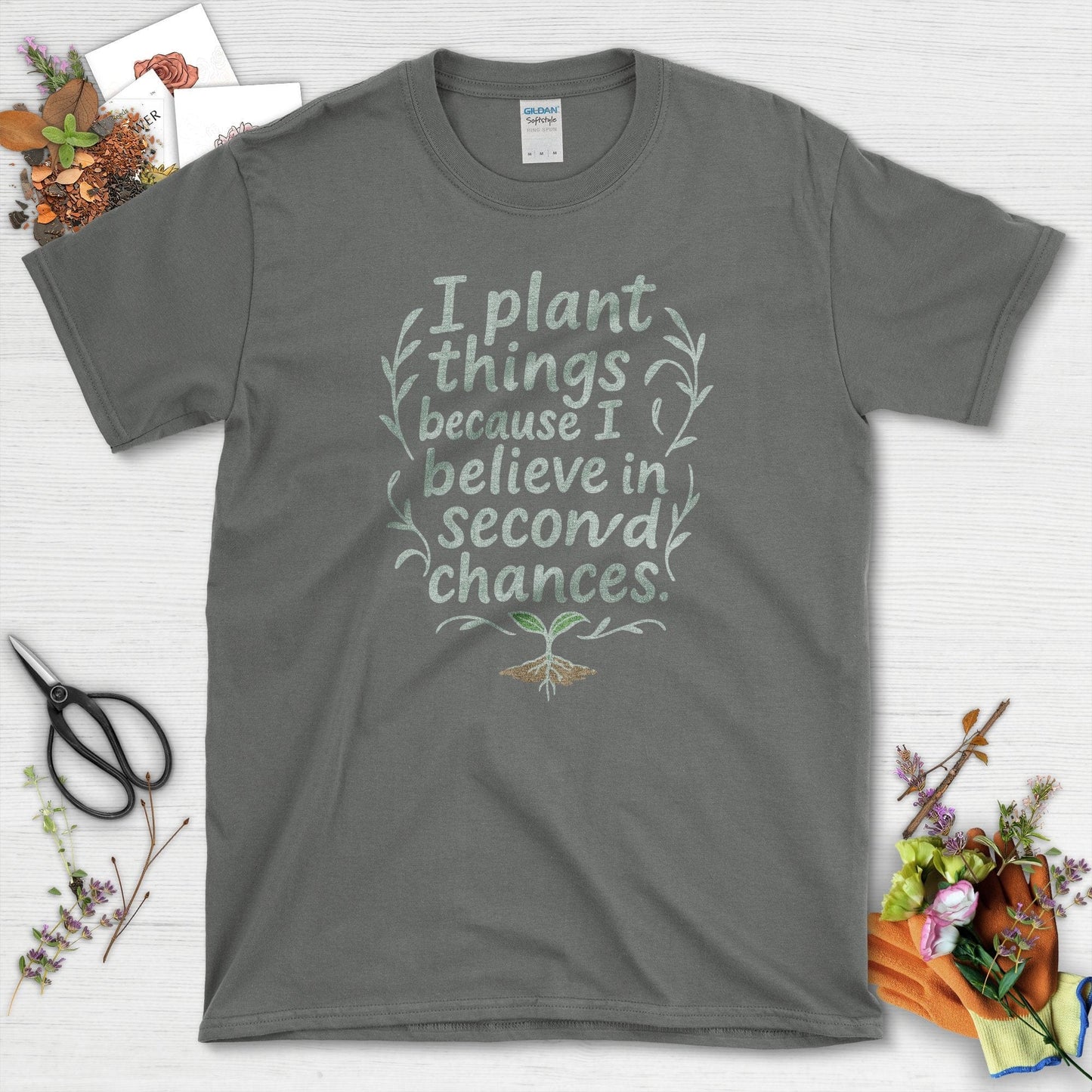 Believe In Second Chances T-Shirt Charcoal / S Physical Item