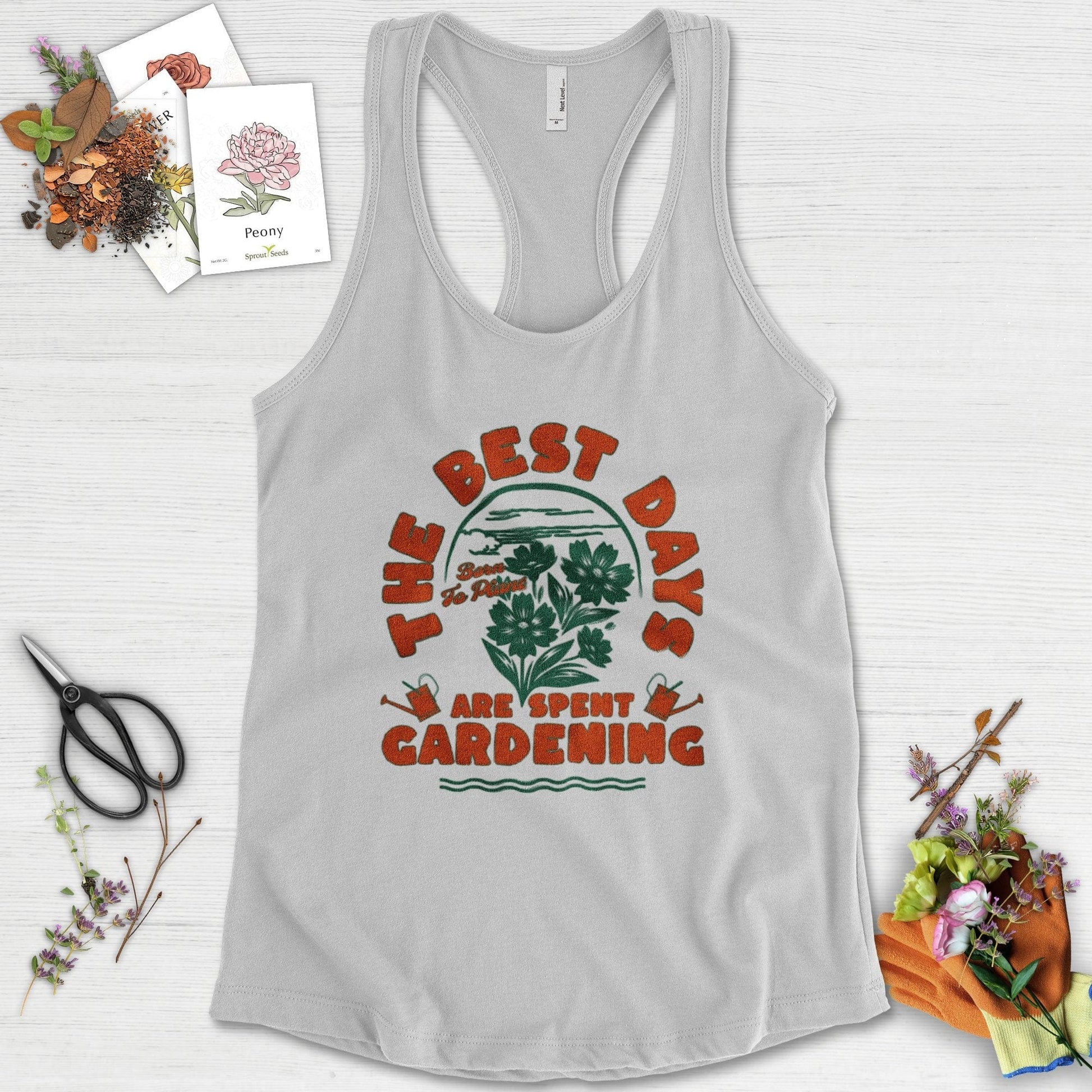 Best Days Gardening Racerback Racerback / XS / Heather Grey Physical Item