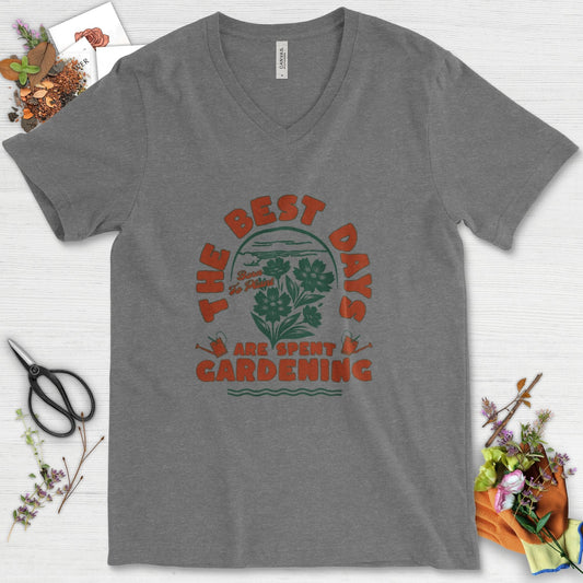 Best Days Gardening V-Neck Deep Heather / S T-Shirt