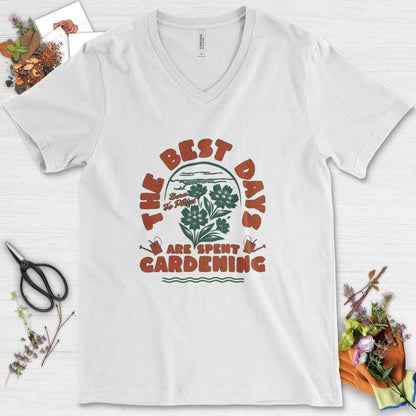 Best Days Gardening V-Neck White / S T-Shirt