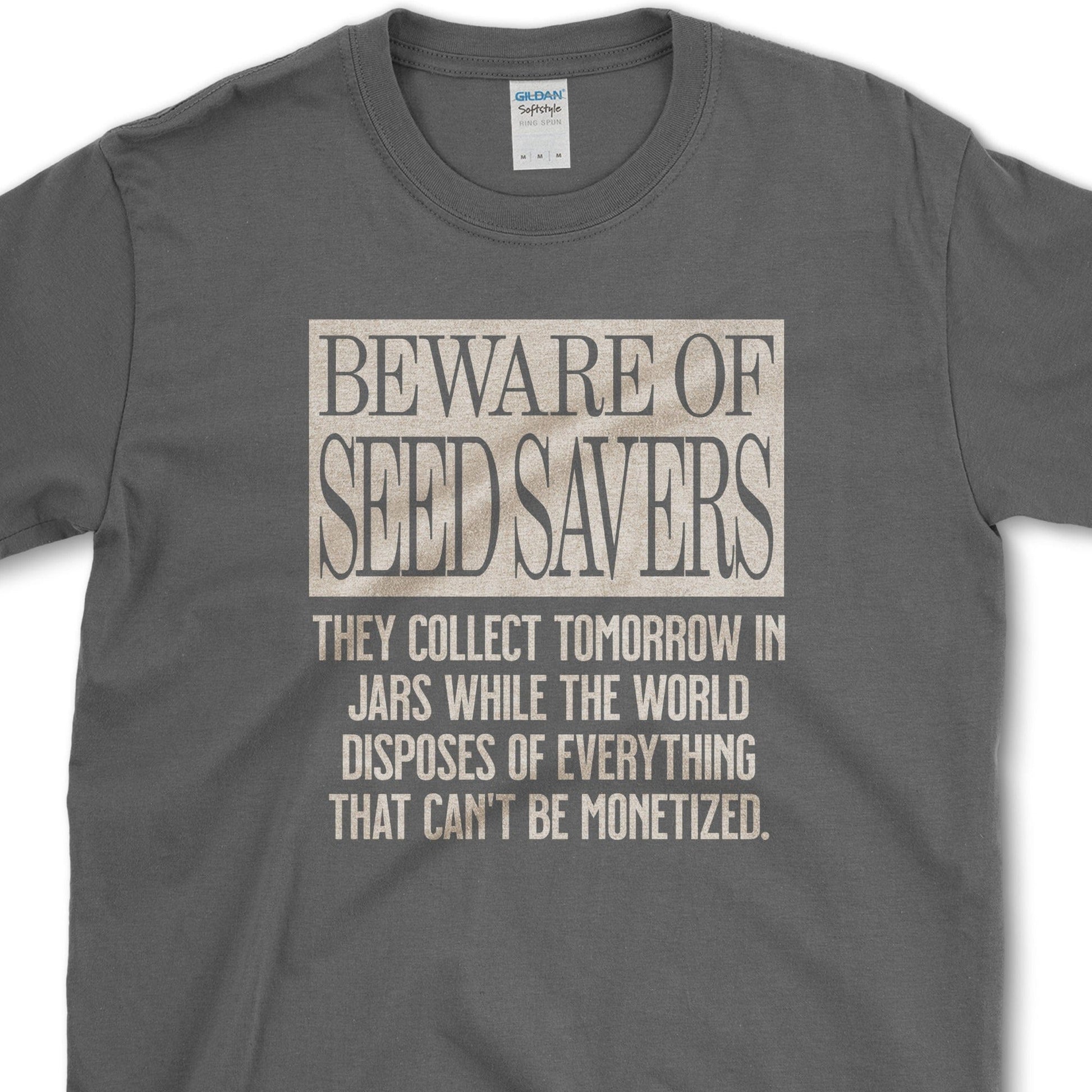 Beware of Seed Savers T-Shirt Essential Tees / S / Dark Heather Physical Item