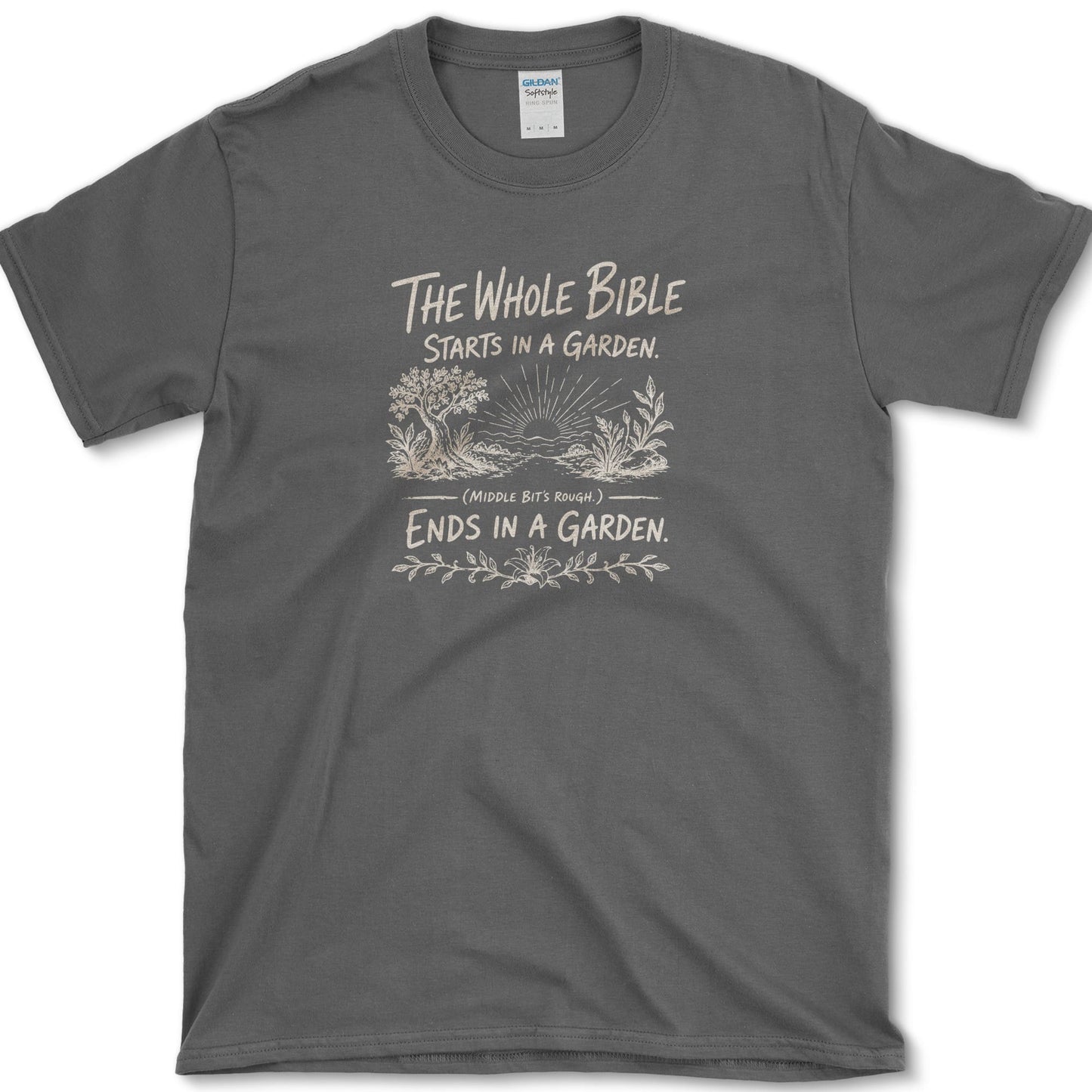 Bible Garden T-Shirt Dark Heather / S Essential Tees